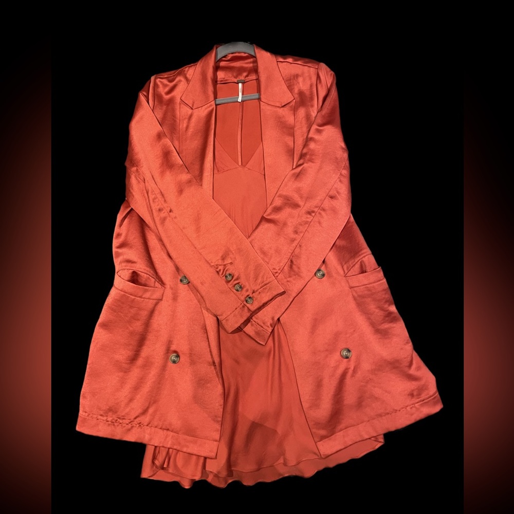 Free People Orange Blazer and Dress, Size Large